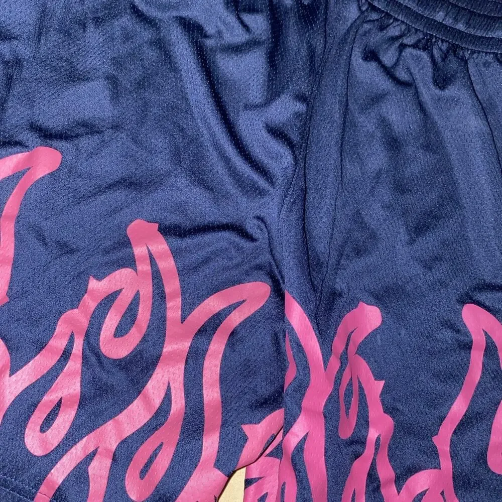 Blue and Pink Flame Shorts Men's Size Medium